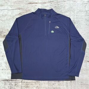NWT L.L. Bean Mens Ridge Runner Blue 1/4 Zip Long Sleeve Shirt Size XXL